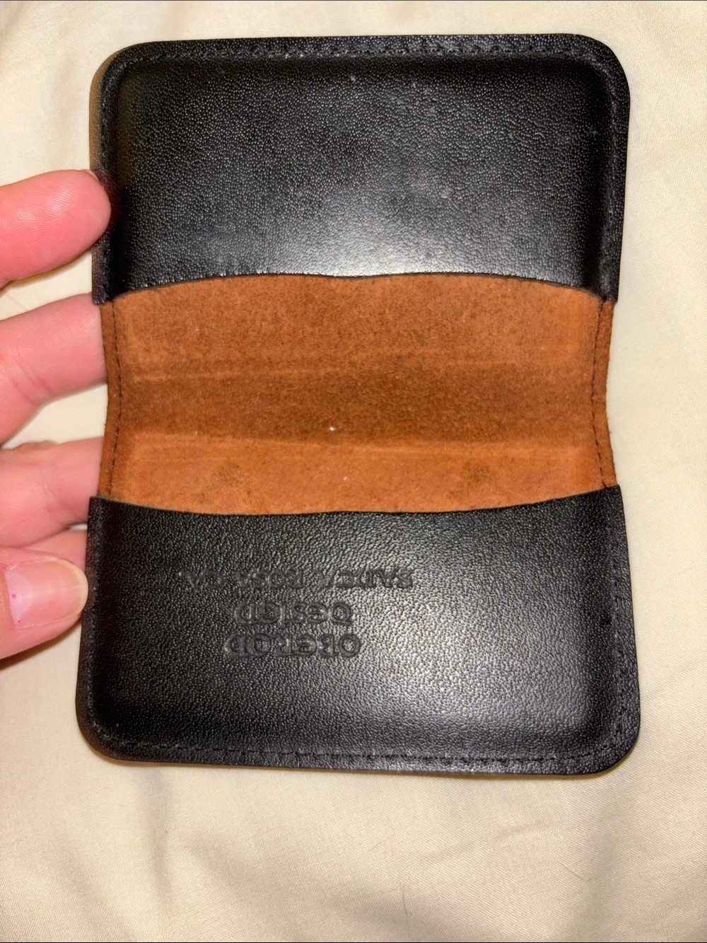 Hand-Tooled Leather Card & Key Sleeve - Brown